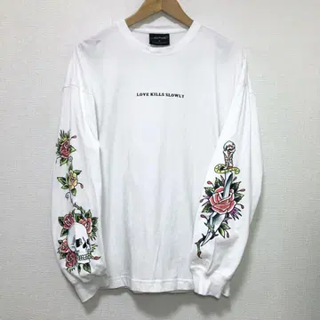 스컬 프린트 긴팔 티셔츠 에드 하디 Ed Hardy