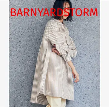 2, 3회 착용 BARNYARDSTORM 스트라이프 튜닉 셔츠