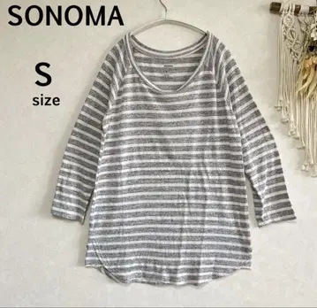 SONOMA 소노마 S 스트라이프 7부 소매 오버 사이즈 래글런 셔츠