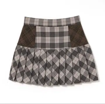 Coco check pleats skirt andmary 안드마리