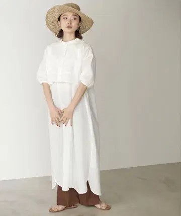 화이트 반팔 셔츠 원피스