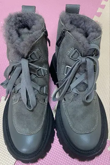요스케 천연 가죽 레이스업 퍼 부츠