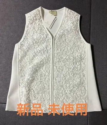UNITED ARROWS 플라워 튤 니트 베스트