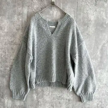 GU 멜란지 키넥 스키퍼 스웨터 펑퍼짐한 소매 볼륨 소매 캐주얼