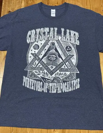 CRYSTAL LAKE 아포칼립스 T셔츠 블루 그레이 XL 사이즈