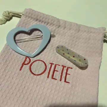 POTETE 헤어핀 큐빅 하트