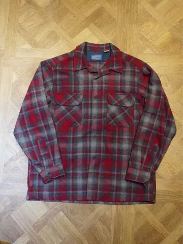90's PENDLETON 헤비 오픈 카라 플란넬 셔츠 긴팔 셔츠