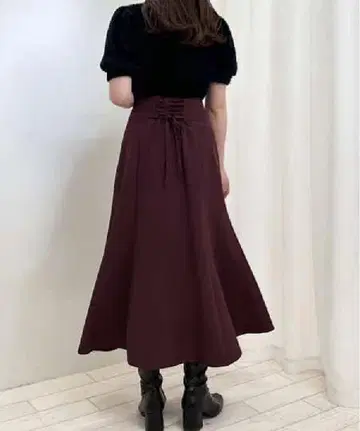 INGNI 레이스 UP 머메이드 스커트 보르도