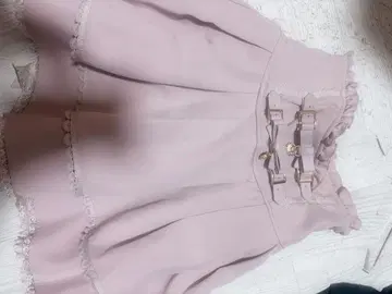 LIZ LISA 2단 리본 벨트 스커트 핑크