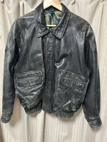 90's 가죽 자켓 블랙 천연 가죽 양가죽 L 사이즈