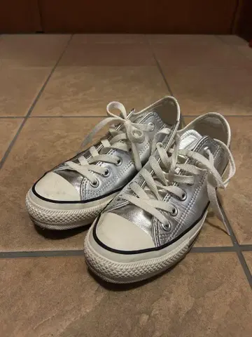 converse 실버 ALL STAR 로우컷 스니커즈
