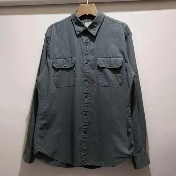 J.CREW 2-PLY 코튼 셔츠 L 16 그레이 브로드