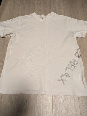 화이트 릴랙스 프린트 T셔츠 M