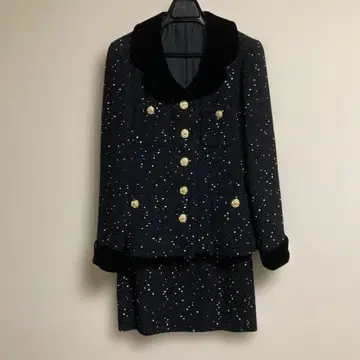 블랙 트위드 더블 브레스트 셋업
