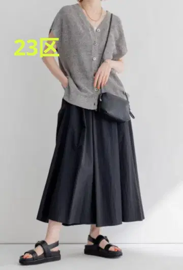 새상품 23구 워셔블 매트 나일론 타프타 턱 스커트 블랙
