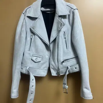 ZARA 라이트 그레이 스웨이드 라이더 자켓