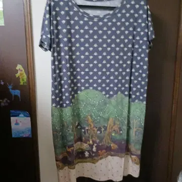 숲의 동물 프린트 반팔 원피스