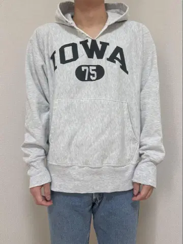 Champion Iowa 75 후드 부착 후드티 L