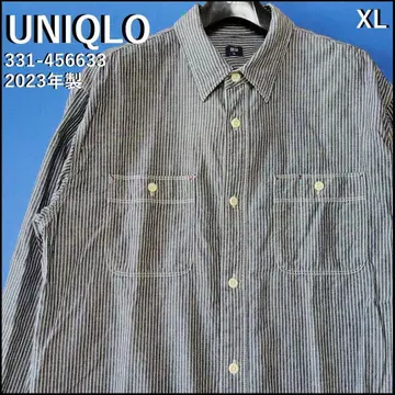 UNIQLO 유니클로 히코리 워크 셔츠 긴팔 샴브레이 겉옷 XL