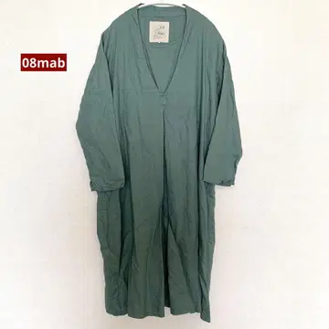 08mab 린넨 100% 레이어드 스타일 풀오버 원피스 M-L