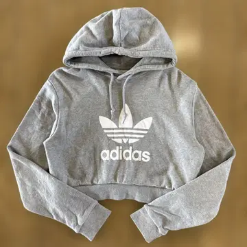 adidas 리메이크 풀오버 후드티 크롭 기장 그레이 XL 사이즈