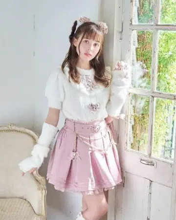 LIZ LISA 리즈리사 데코 체인 벨트 스커트 핑크