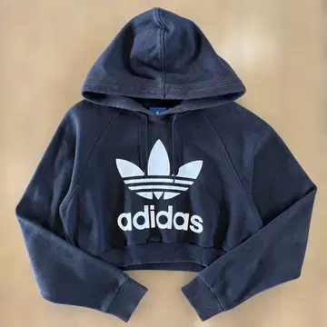 adidas 리메이크 풀오버 후드티 크롭 기장 구제 의류 블랙 L 사이즈