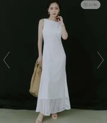 anuans 지오메트릭 레이스 패널 원피스