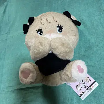 mikko BLACK RIBBON BIG 봉제 인형 라떼