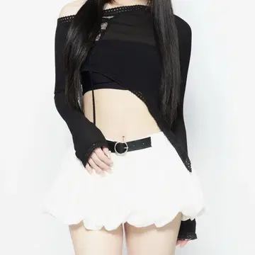 theredthread S 레이스업 커브 탑