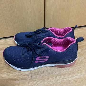 Skechers 24.5cm 블루/핑크 에어 쿨링 메모리폼 스니커즈