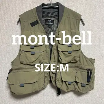 [ mont-bell/몽벨 ] 새상품급 낚시용 조끼 밀리터리 M 올리브