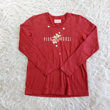 PINK HOUSE 스트로베리 패턴 긴팔 티셔츠