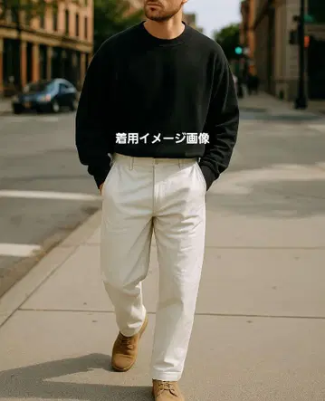 barassi 천연 가죽 턱 와이드 가죽 팬츠 XL