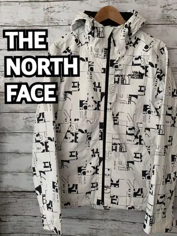 THENORTHFACE 화이트/블랙 올 패턴 마운틴 후드티/자켓 M