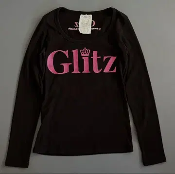 Glitz 그릿츠 로고 자수 긴팔 티셔츠 상의 헤이세이 갸루