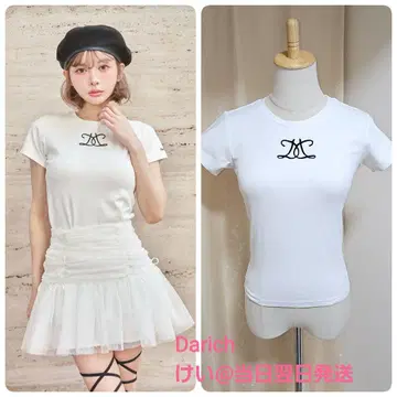 다리치 자수 로고 T셔츠 WHT 화이트