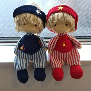 레트로 고개 돌리는 인형 오르골 2개 세트