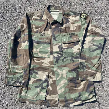 밀리터리 자켓 미군 80s 우드랜드 카모 BDU 자켓 카모플라쥬