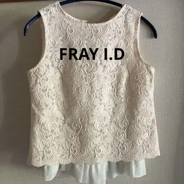 FRAY I.D 옅은 핑크 자수 슬리브리스 상의 2세트