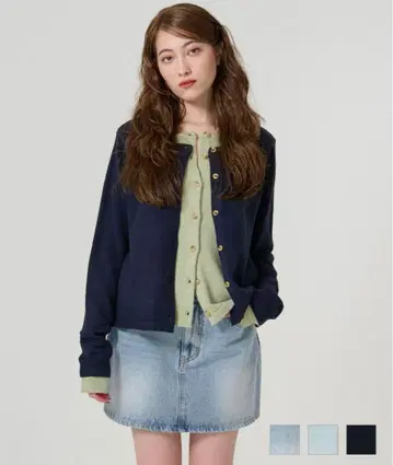 TINA: JOJUN 미니 기장 데님 스커트 블루