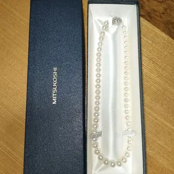 MITSUKOSHI 미츠코시 대형 담수 펄 목걸이와 귀찌