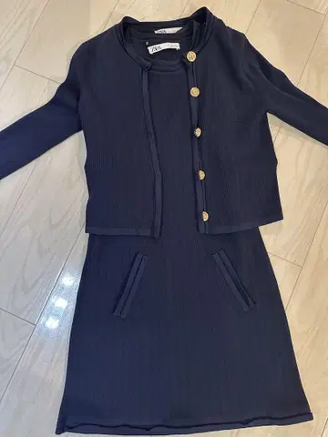ZARA 니트 원피스 자켓 셋업 S