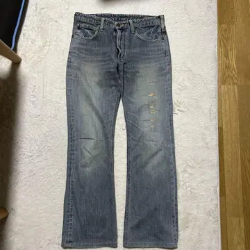 랭글러 남성용 데님 팬츠 사이즈 33 다크 블루 빈티지