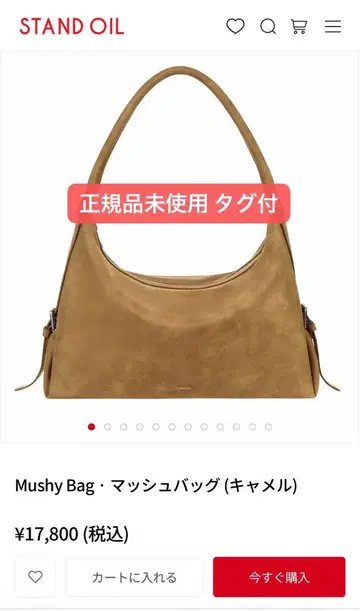 미사용 새상품 stand oil Mushy Bag 카멜