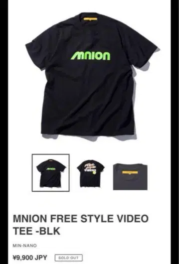 MNION FREE STYLE VIDEO TEE -BLK MIN-NANO