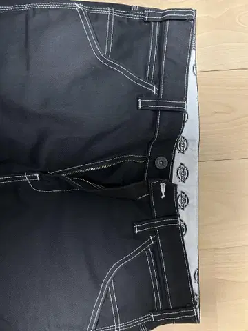 Dickies 스트레이트 팬츠 블랙 화이트 스케이터 레어