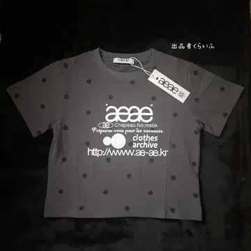 aeae 로고 도트 크롭 T셔츠 그레이