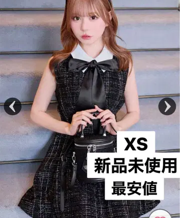 리본 트위드 미니 원피스 XS 새상품 미착용 택 포함 미셸 마카롱