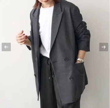 Spick&Span 울 블렌드 더블 브레스트 자켓 38 그레이